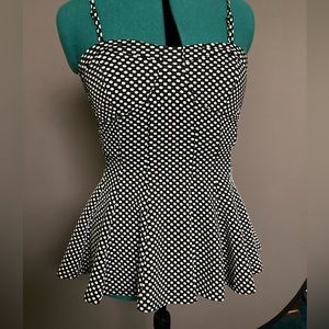 Adorable peplum polka-dot Free People top Small S